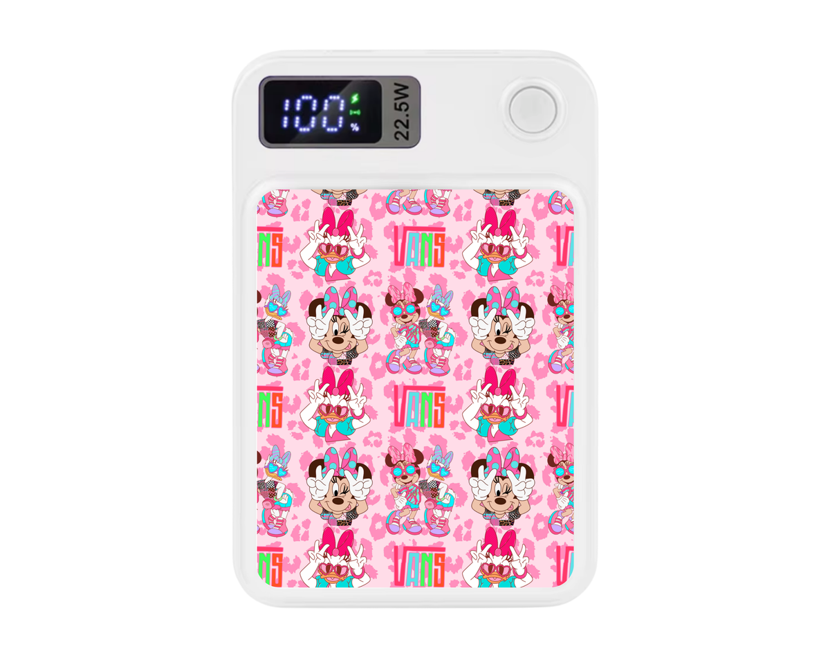 MagSafe Power bank chargers- Retro pink cheetah print mouse