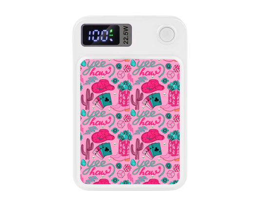 MagSafe Power bank chargers- Pink western Yee Haw