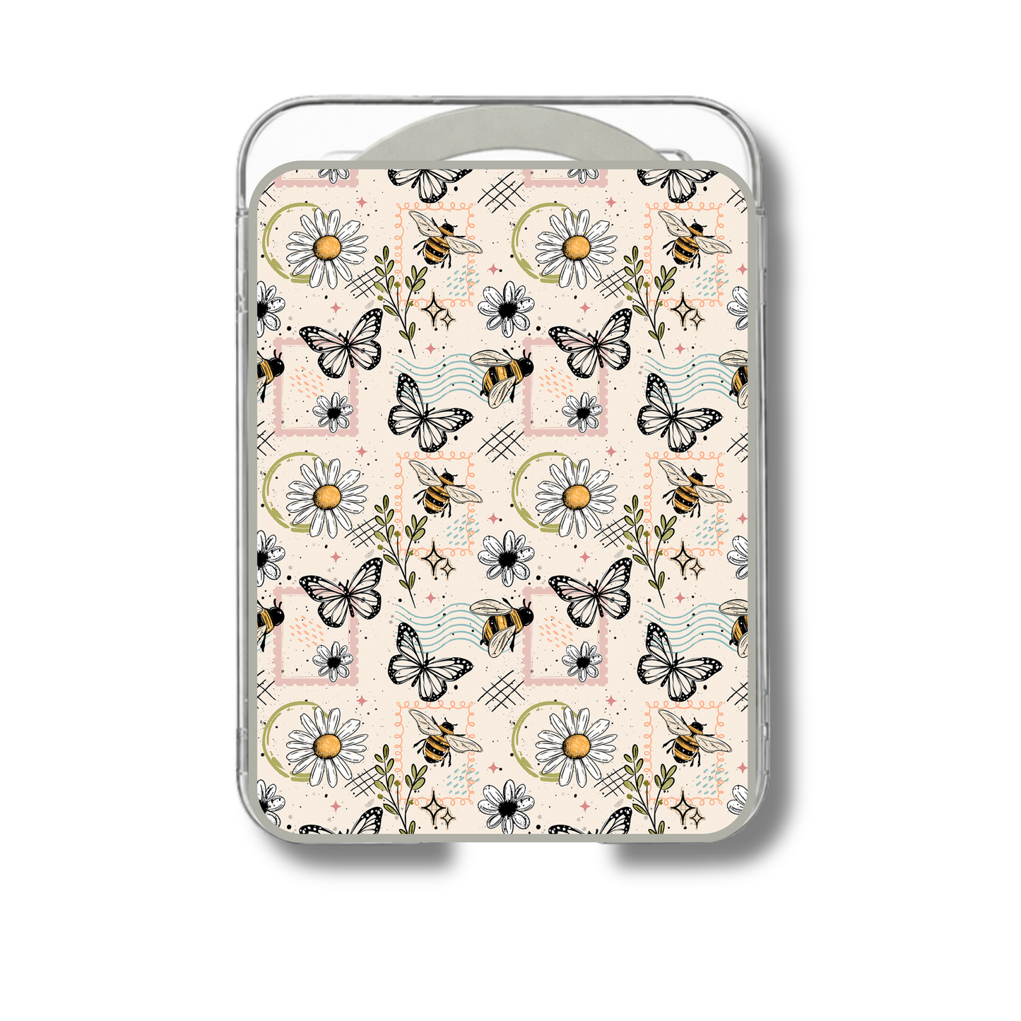 MagSafe card holder- Floral butterfly stamps