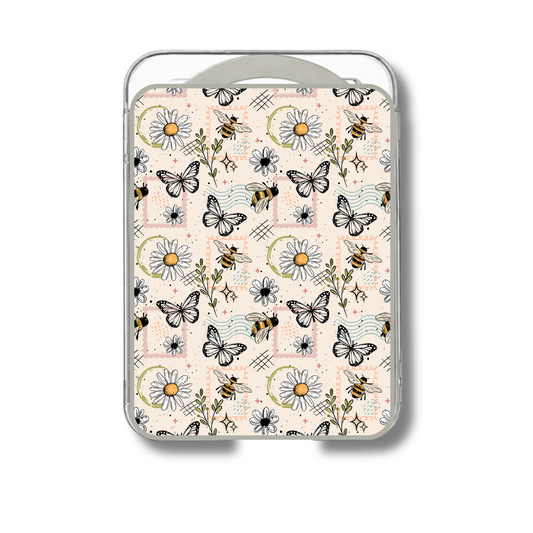 MagSafe card holder- Floral butterfly stamps