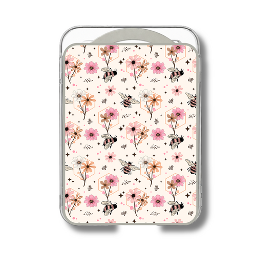 MagSafe card holder- Spring neutral flower bees
