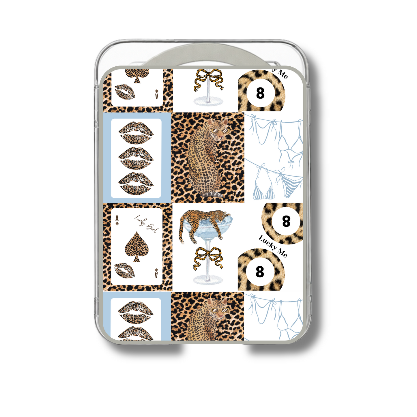 MagSafe card holder- Blue Leopard
