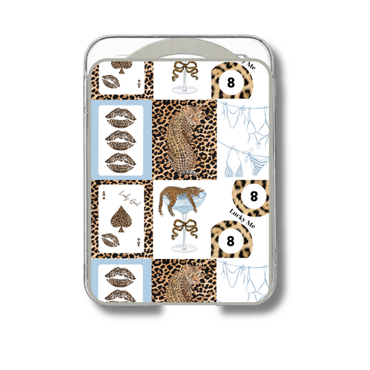 MagSafe card holder- Blue Leopard