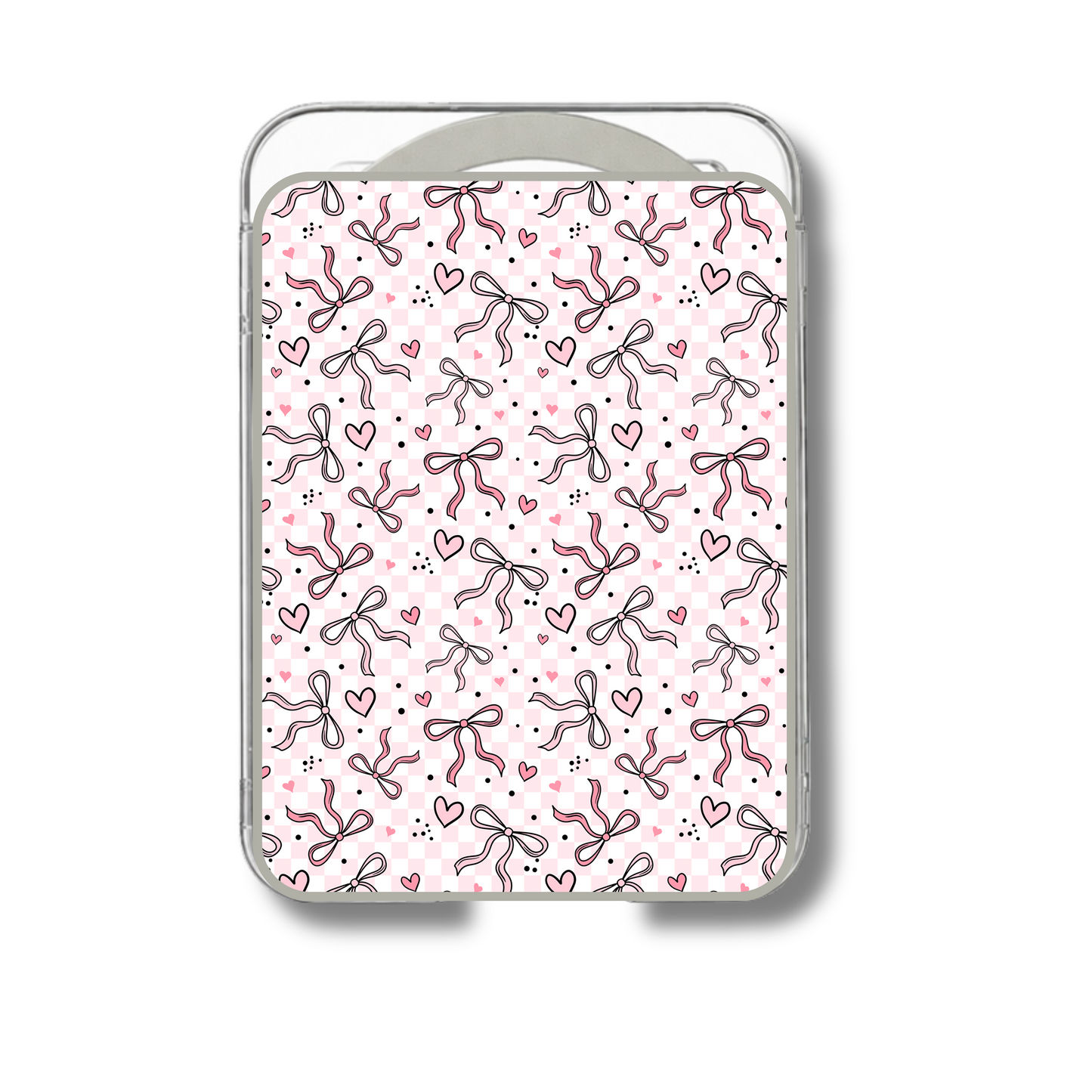 MagSafe card holder- Pink checker bows