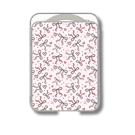 MagSafe card holder- Pink checker bows