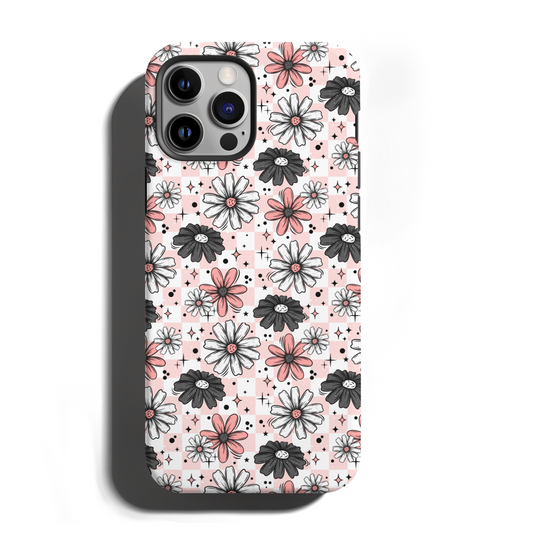 MagSafe Tough Phone case - Pink/Grey florals
