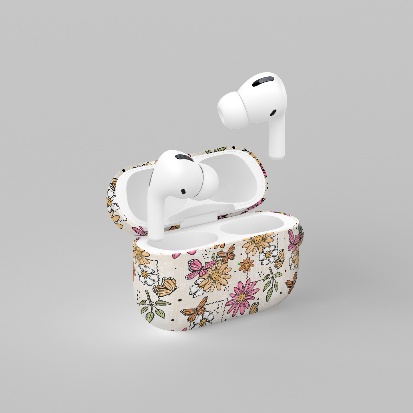 AirPods case - Pink spring floral stamps