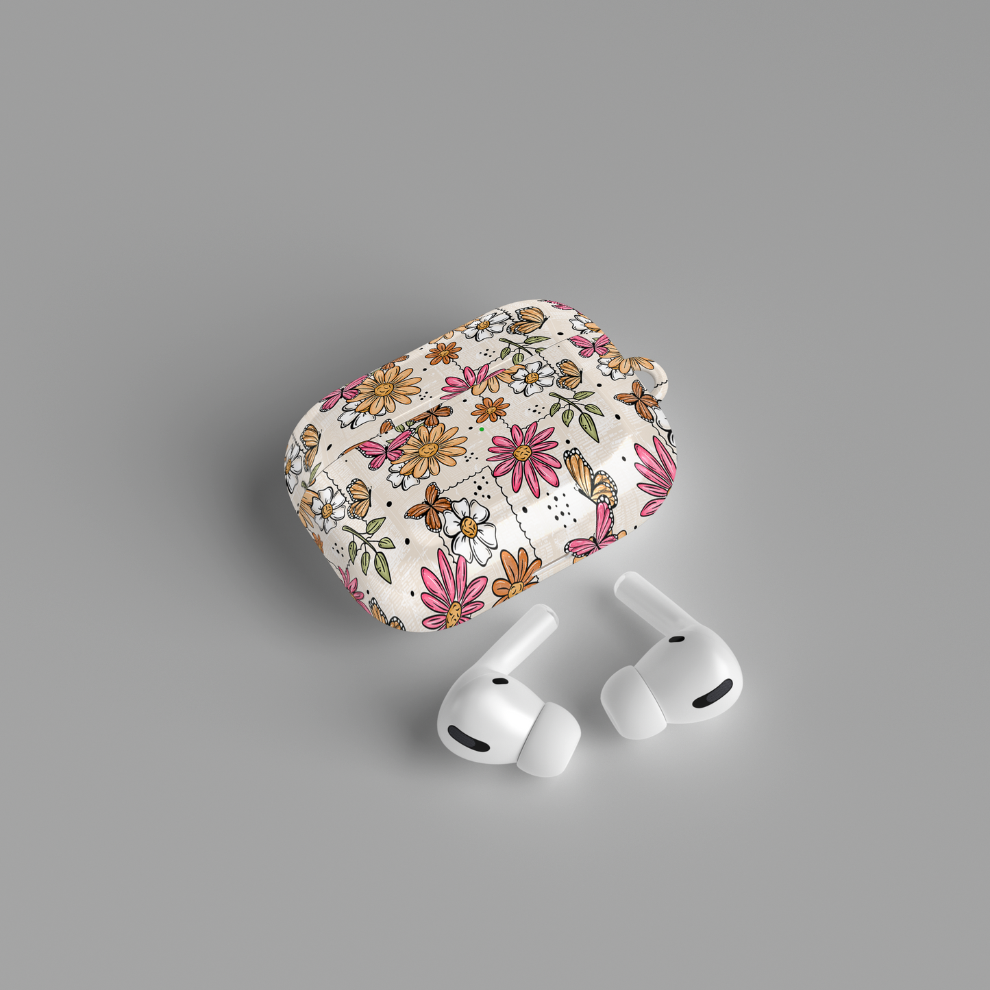 AirPods case - Pink spring floral stamps