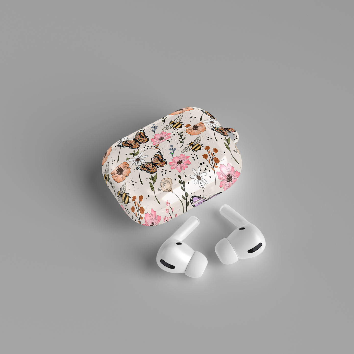 AirPods case - Purple butterfly florals