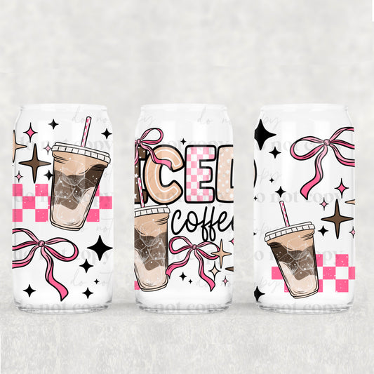 16oz Frosted can glass- Iced coffee