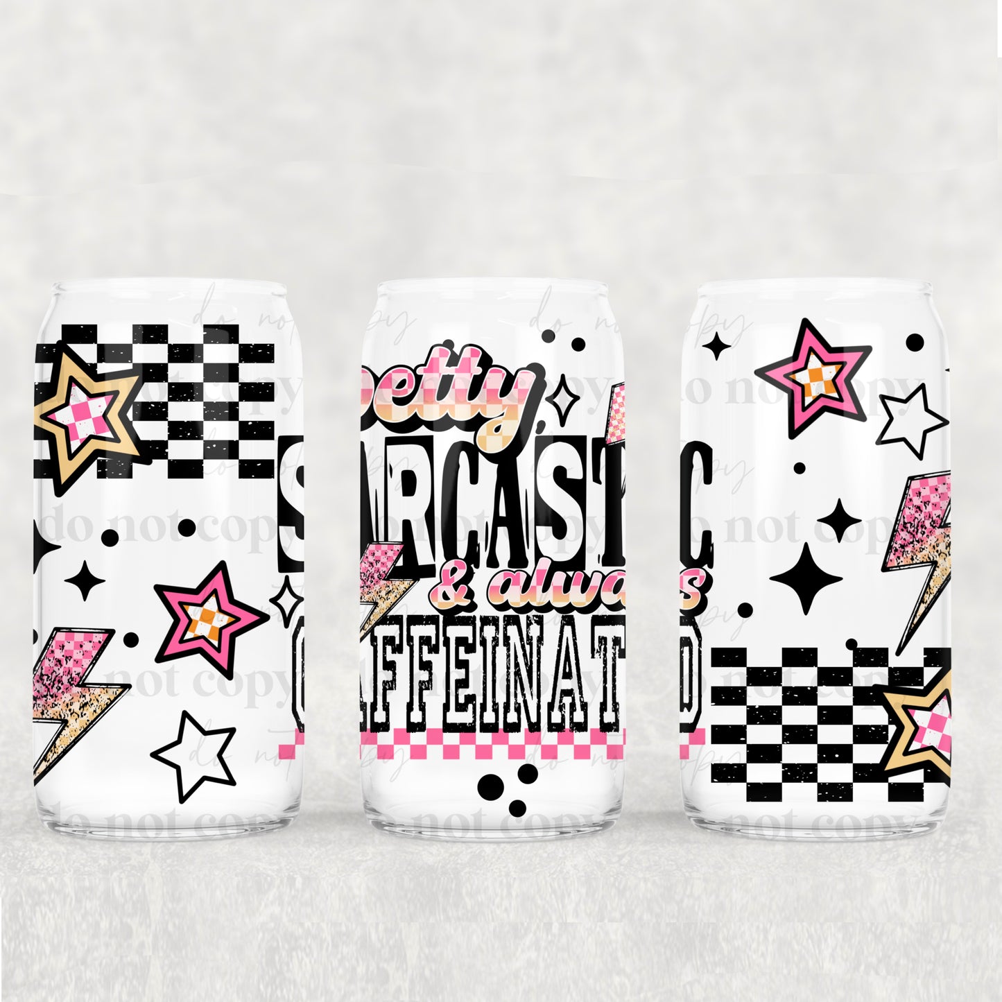 16oz Frosted can glass- Petty, Sarcastic