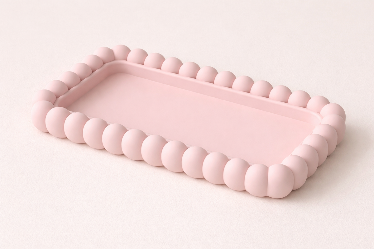 Vanity makeup organizers- Long bubble Trinket dish