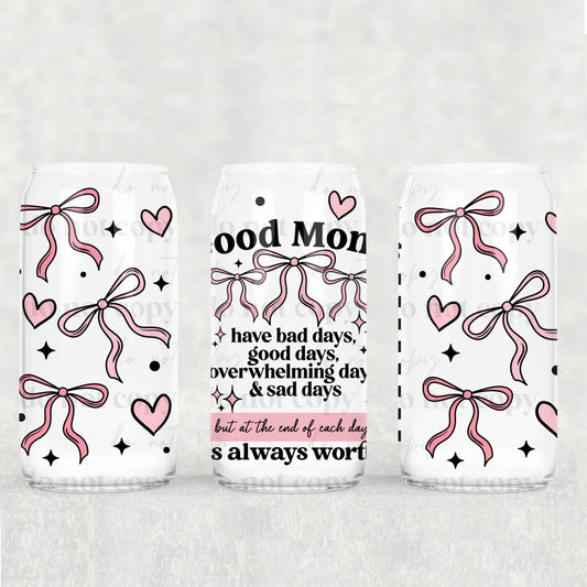 16oz Frosted can glass- Good moms