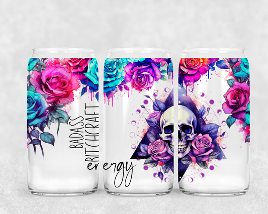 16oz Frosted can glass- Badass