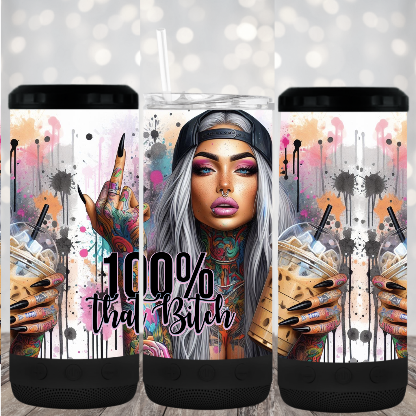 4 in 1 Tumbler with Bluetooth speaker- #68