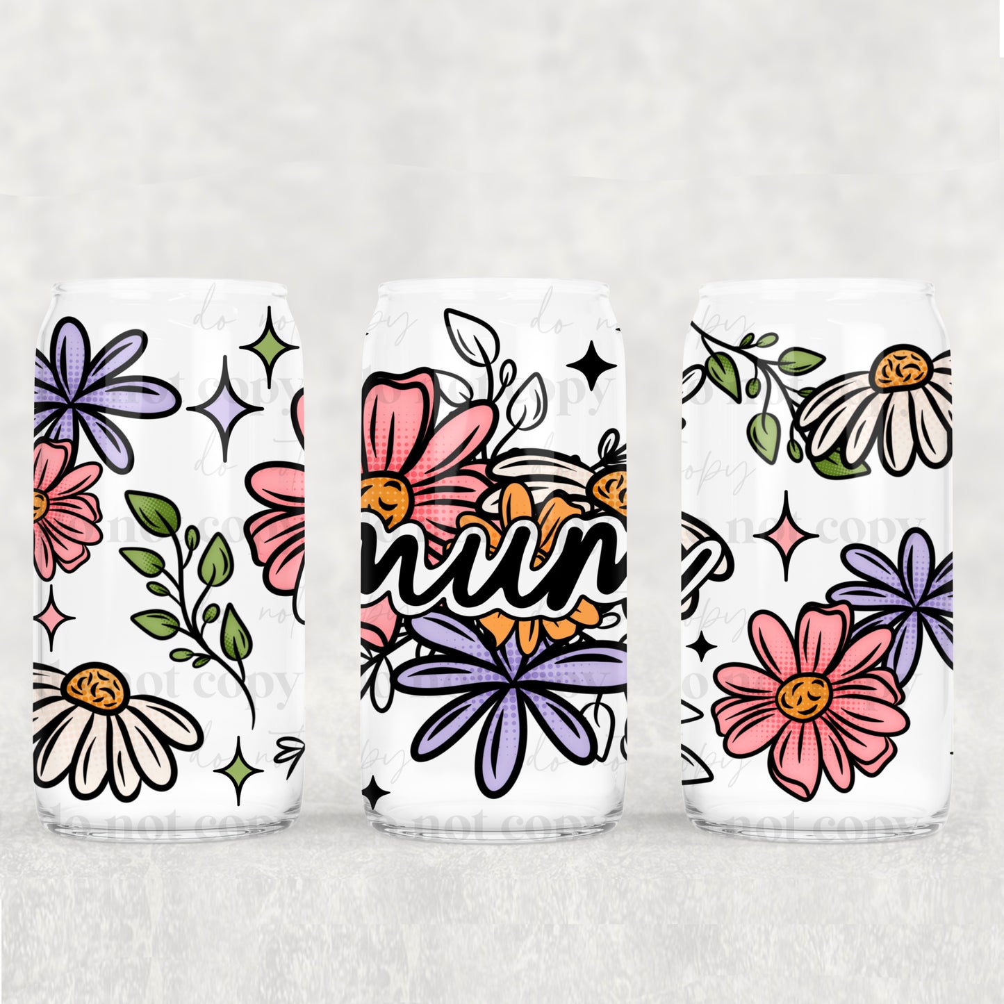 16oz Frosted can glass- Mum2