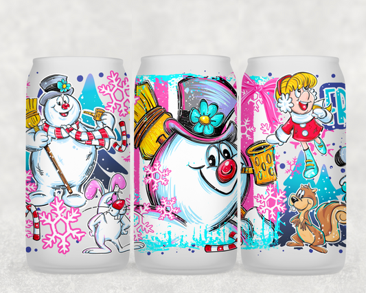 16oz Frosted can glass- Character 37