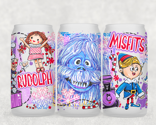 16oz Frosted can glass- Character 36
