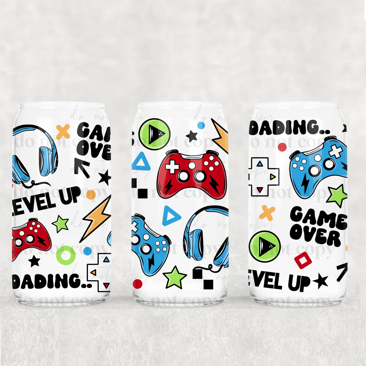 16oz Frosted can glass- Gamer