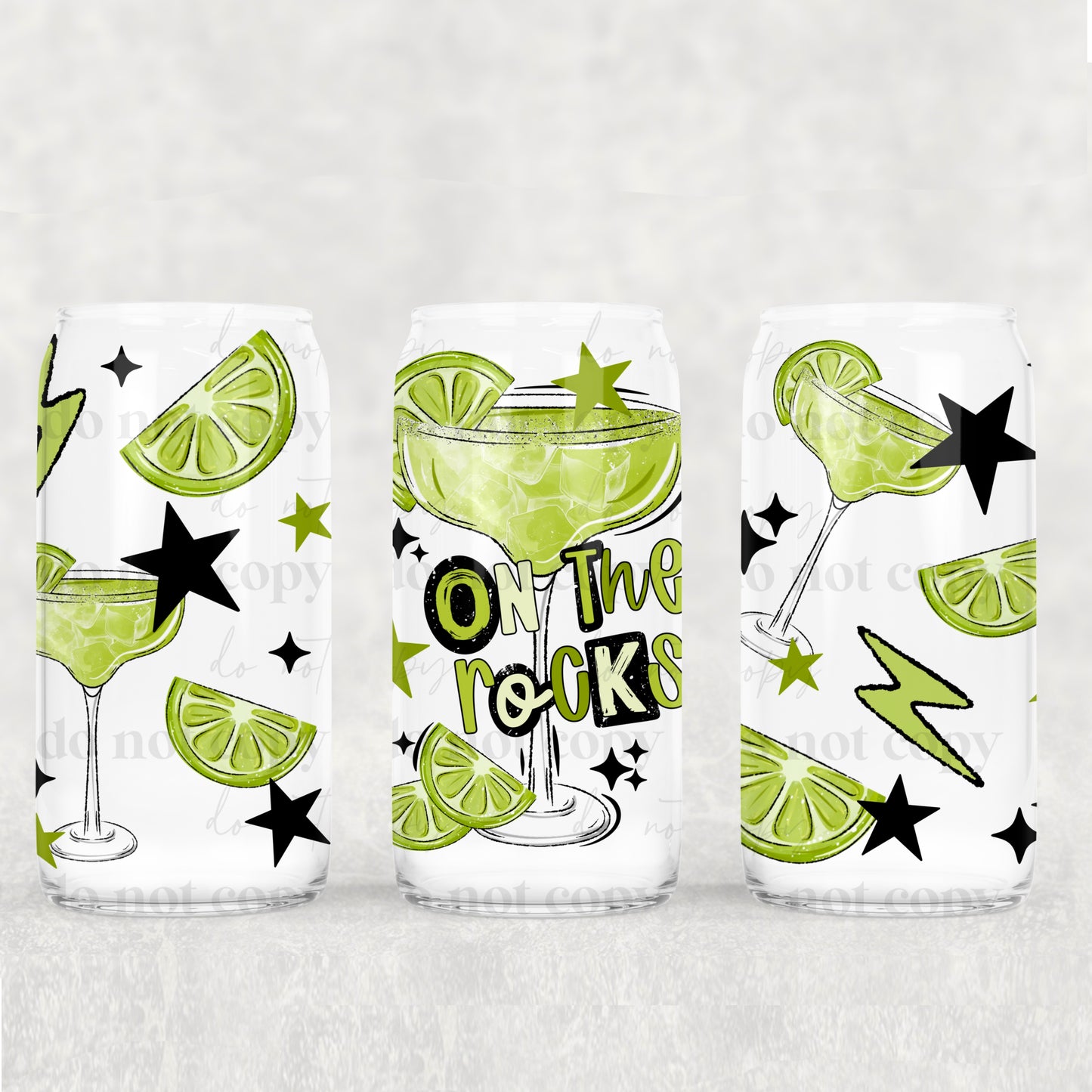 16oz Frosted can glass- On the rocks
