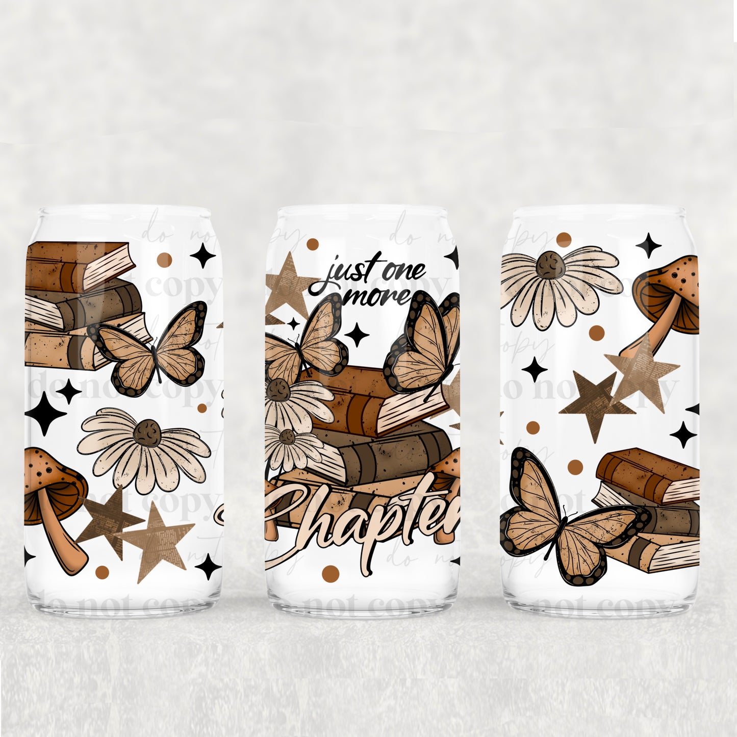 16oz Frosted can glass- NEW Just one more chapter