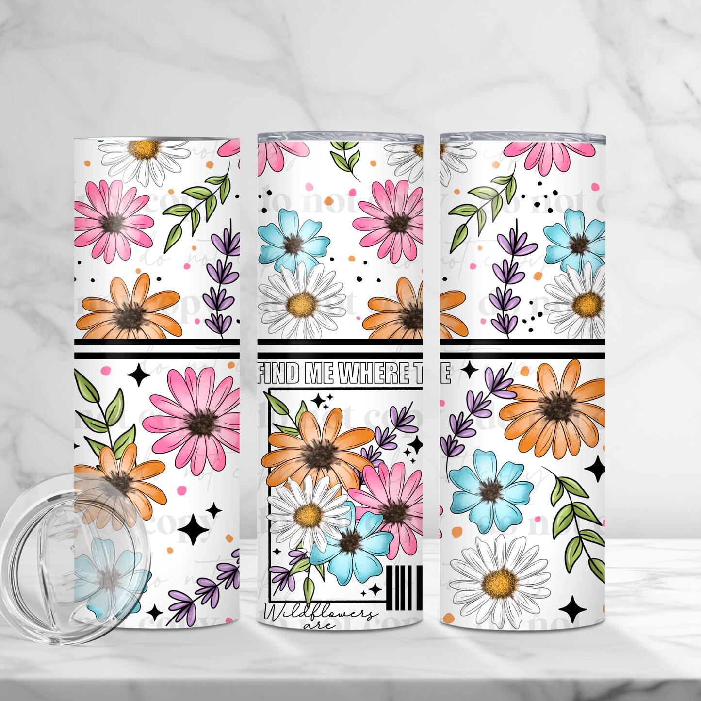 20oz Tumbler- Find me wildflowers