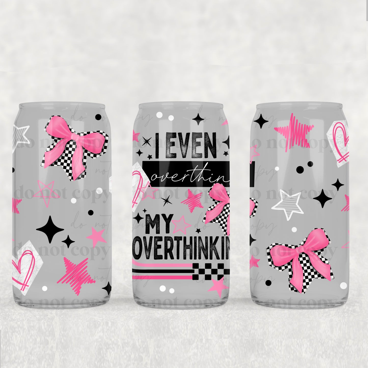 16oz Frosted can glass- Overthink