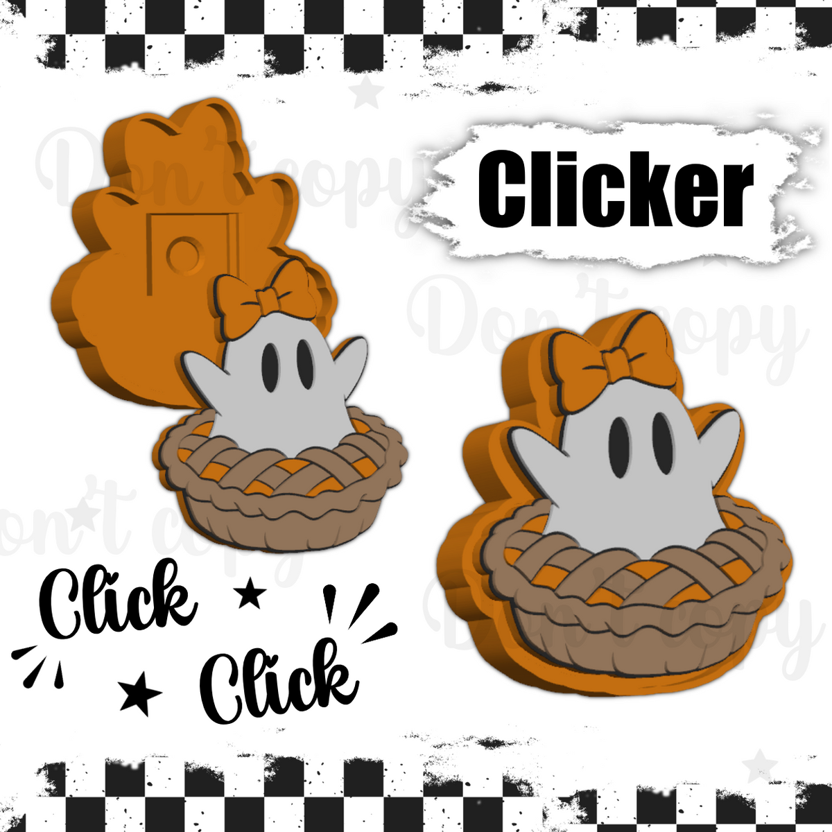 3D Printed fidget clickers- Ghost pie