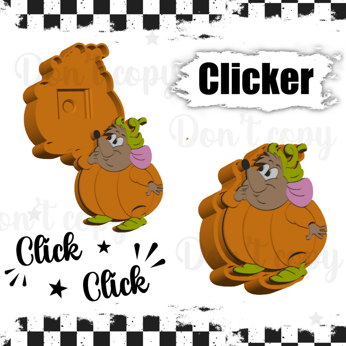 3D Printed fidget clickers- Mouse pumpkin
