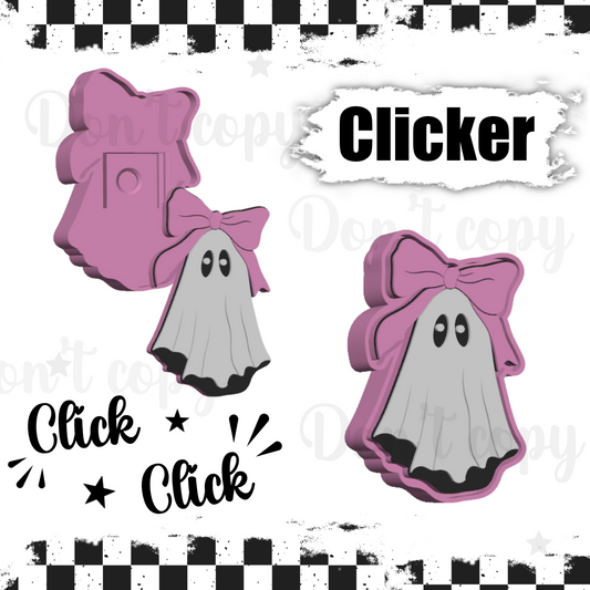 3D Printed fidget clickers- Ghost pink bow