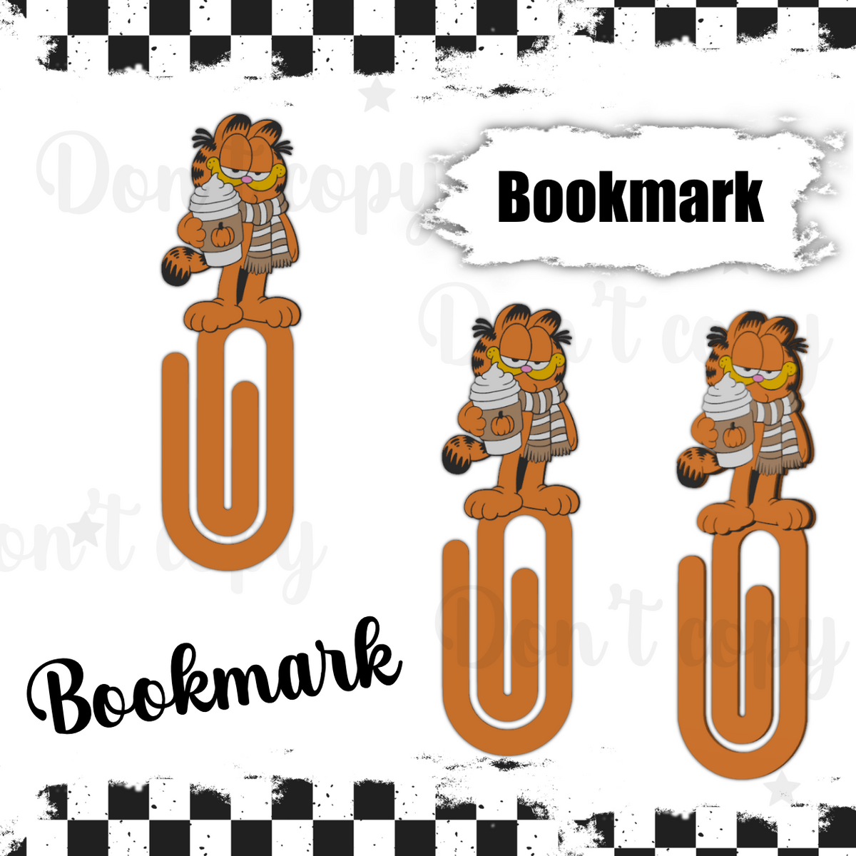 3D Printed Bookmarks - Fall orange cat