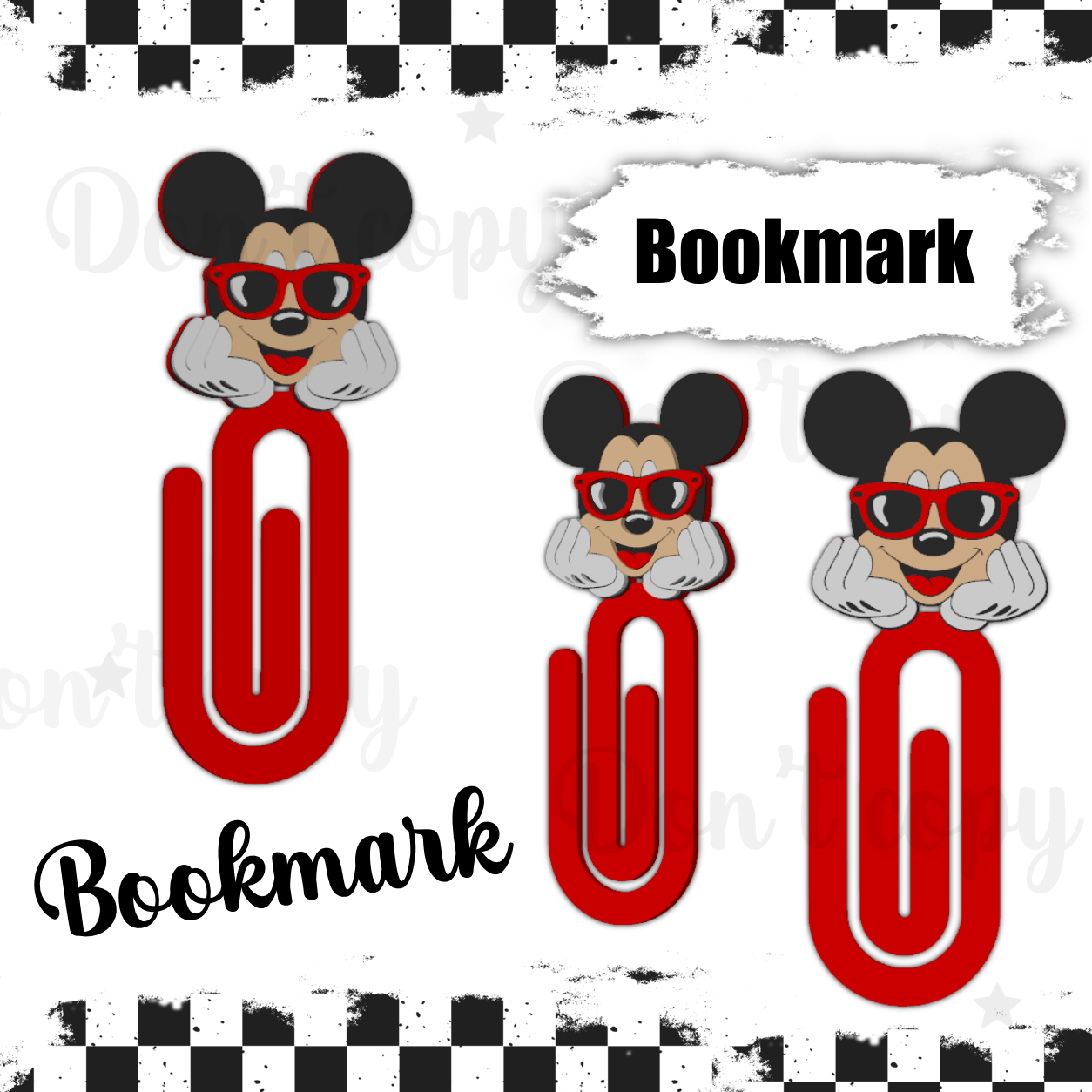 3D Printed Bookmarks - Mouse Glasses
