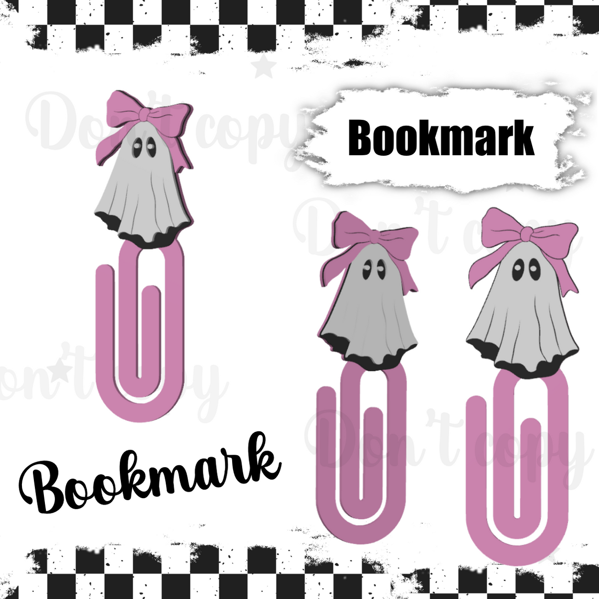 3D Printed Bookmarks - Ghost Pink Bow