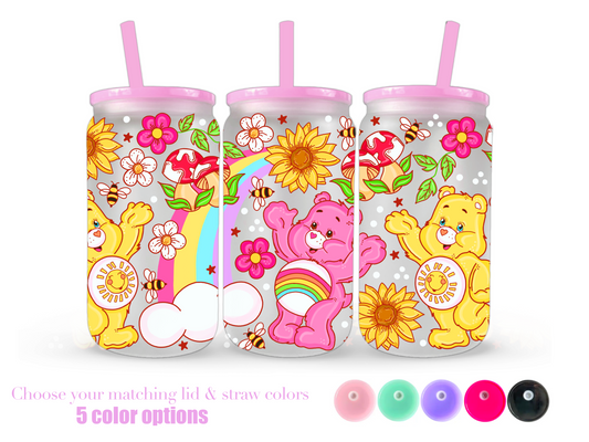 16oz Frosted can glass- Character 40