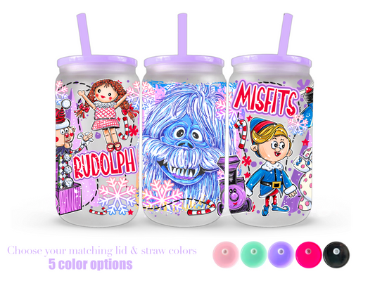 16oz Frosted can glass- Character 36