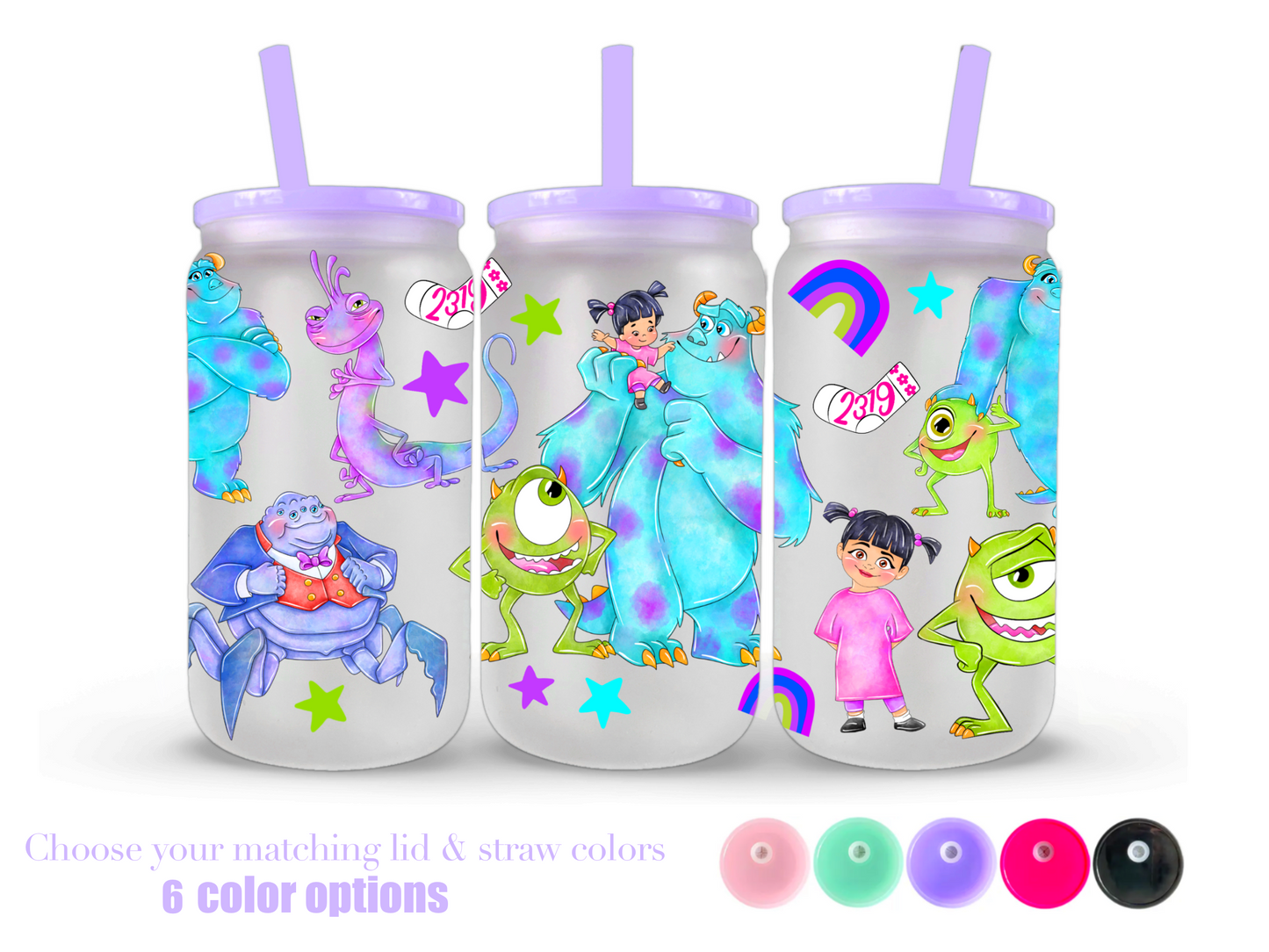 16oz Frosted can glass- Character 27