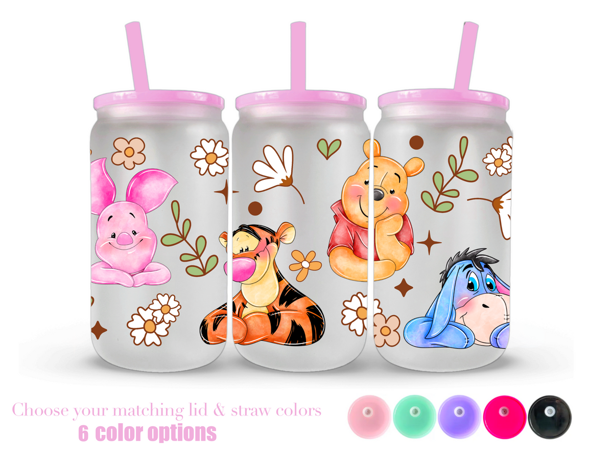 16oz Frosted can glass- Character 21