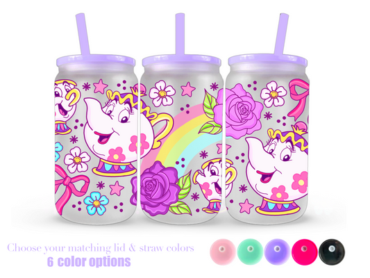 16oz Frosted can glass- Character 44