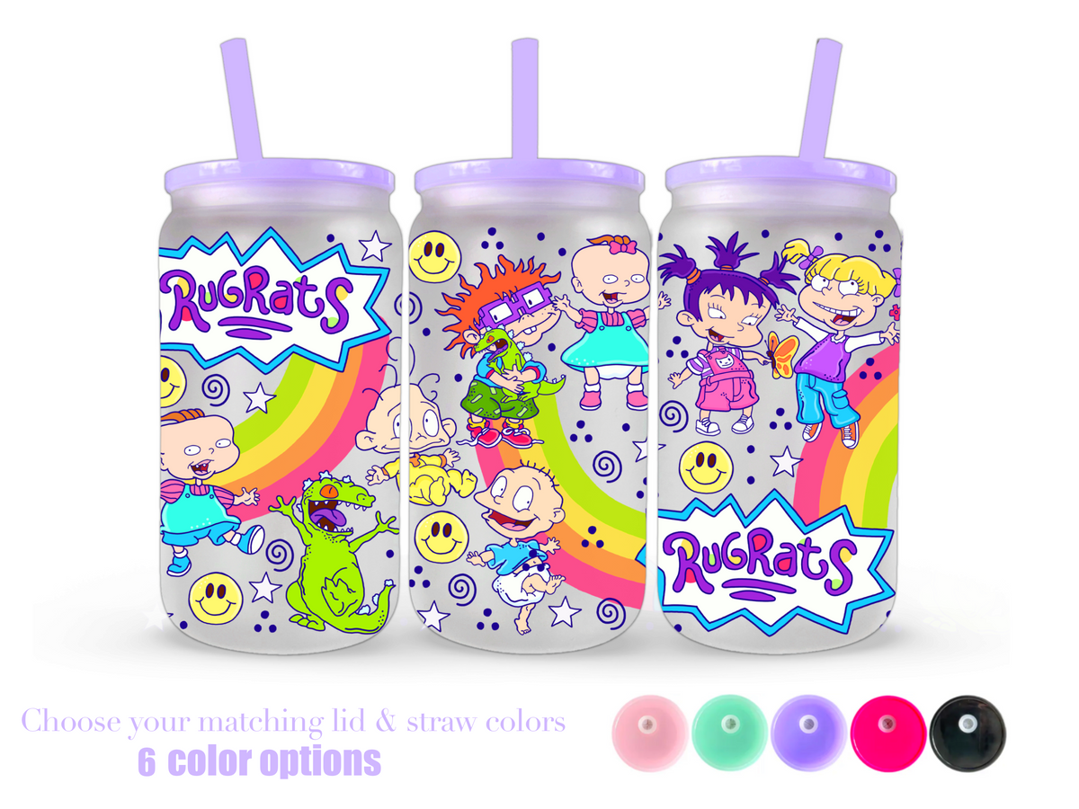 16oz Frosted can glass- Character 41