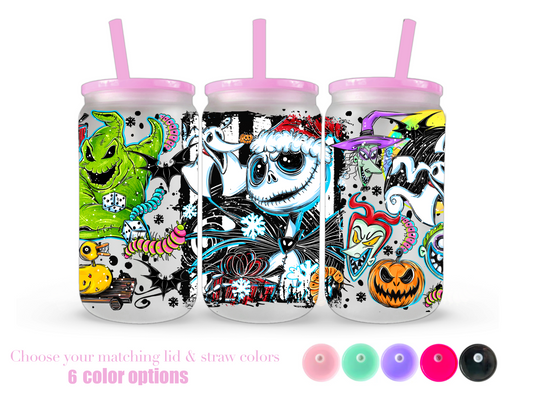 16oz Frosted can glass- Character 39