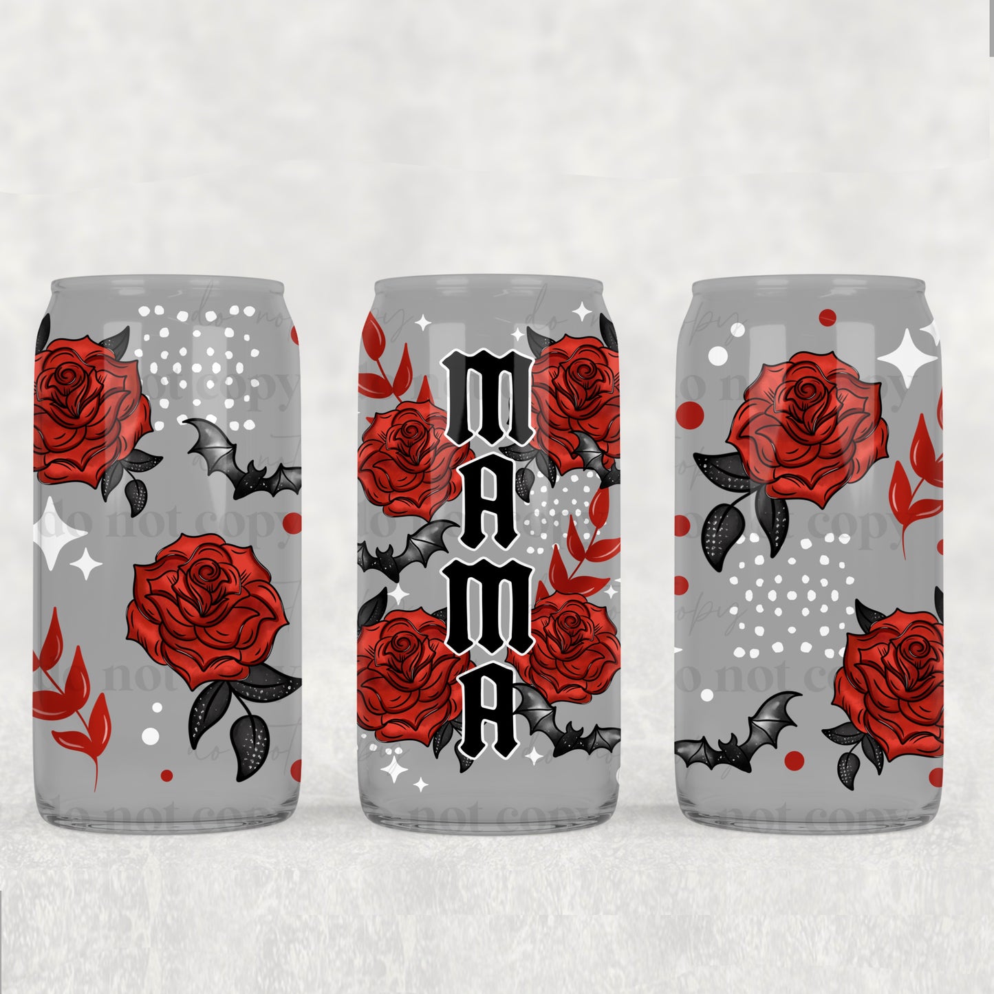 16oz Frosted can glass- MAMA Rose