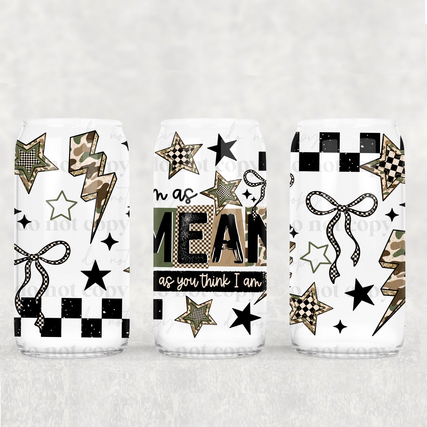 16oz Frosted can glass- Mean as you think