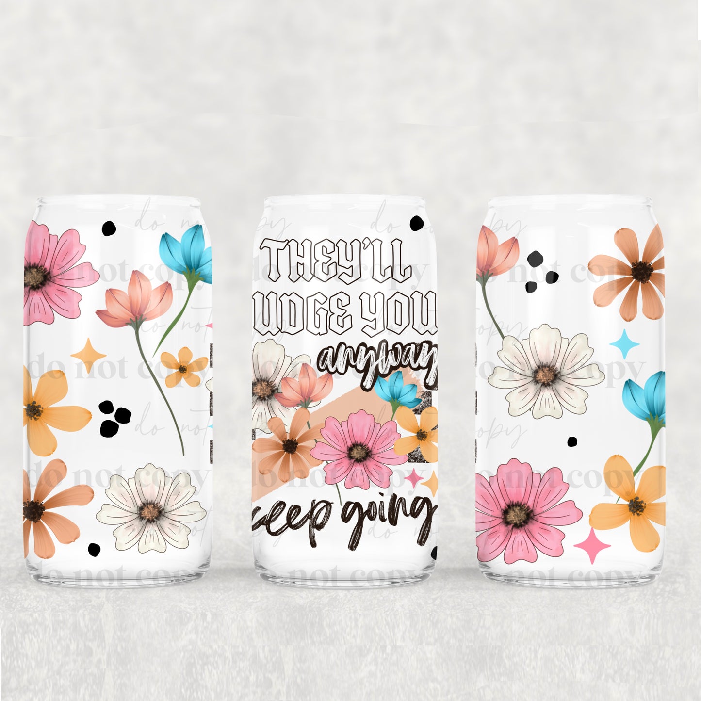 16oz Frosted can glass- They'll judge you anyways