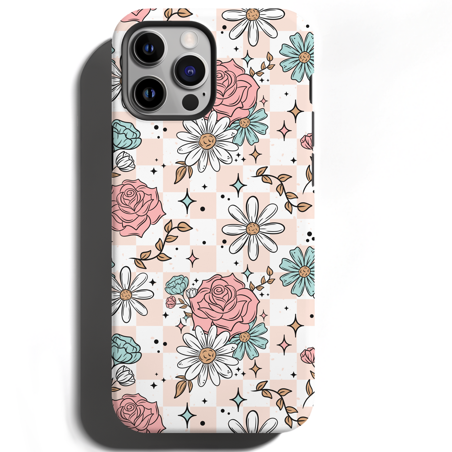 MagSafe Tough Phone case - Teal florals