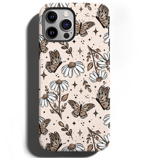 MagSafe Tough Phone case - Brown spring flowers