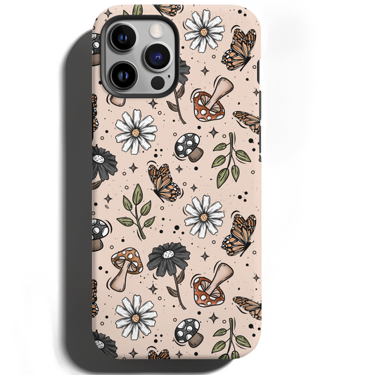 MagSafe Tough Phone case - Mushroom butterfly florals
