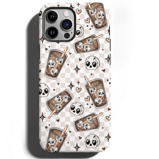 MagSafe Tough Phone case - Brown coffee skellies