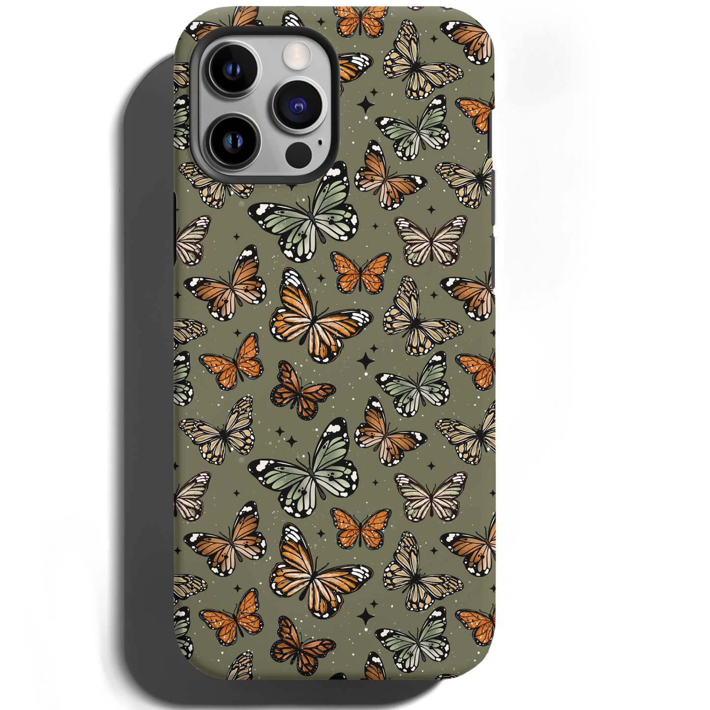 MagSafe Tough Phone case - Sage green butterflies