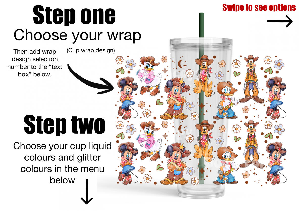 Build your own 16oz Snow Globe glitter tumbler