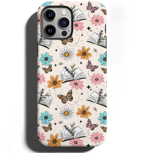 MagSafe Tough Phone case - Spring floral books